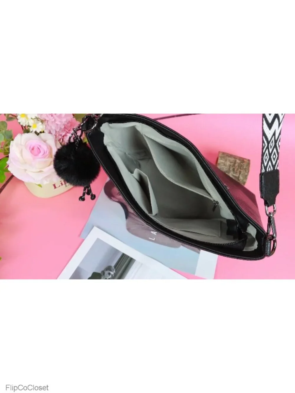 Women's Vegan Leather Crossbody Hobo Handbag with Adjustable Strap